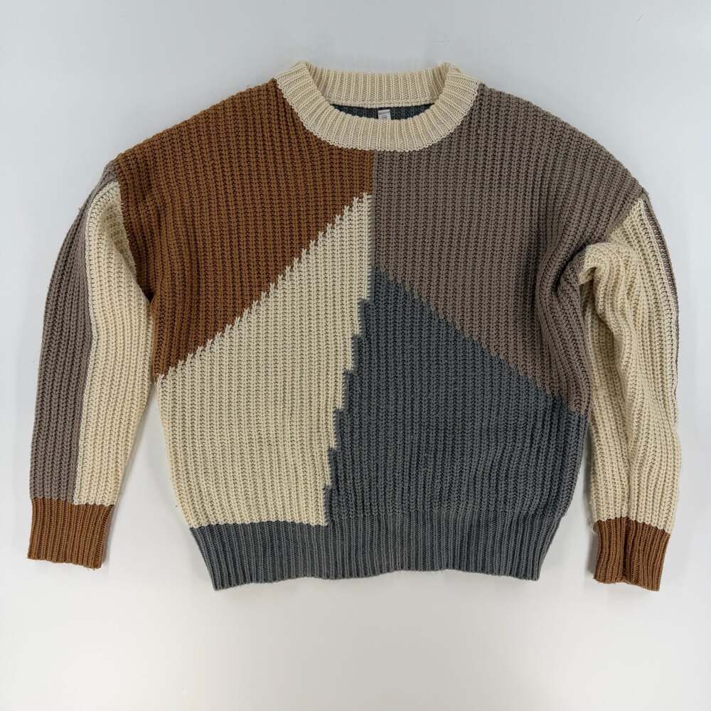 0838 S/M Wishlist Women's Chunky Knit Crewneck Sweater